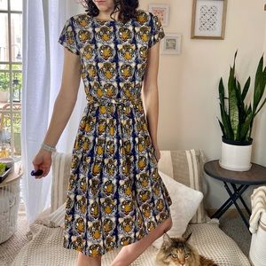 Run & Fly - Tiger Print A Line Midi Dress NWT